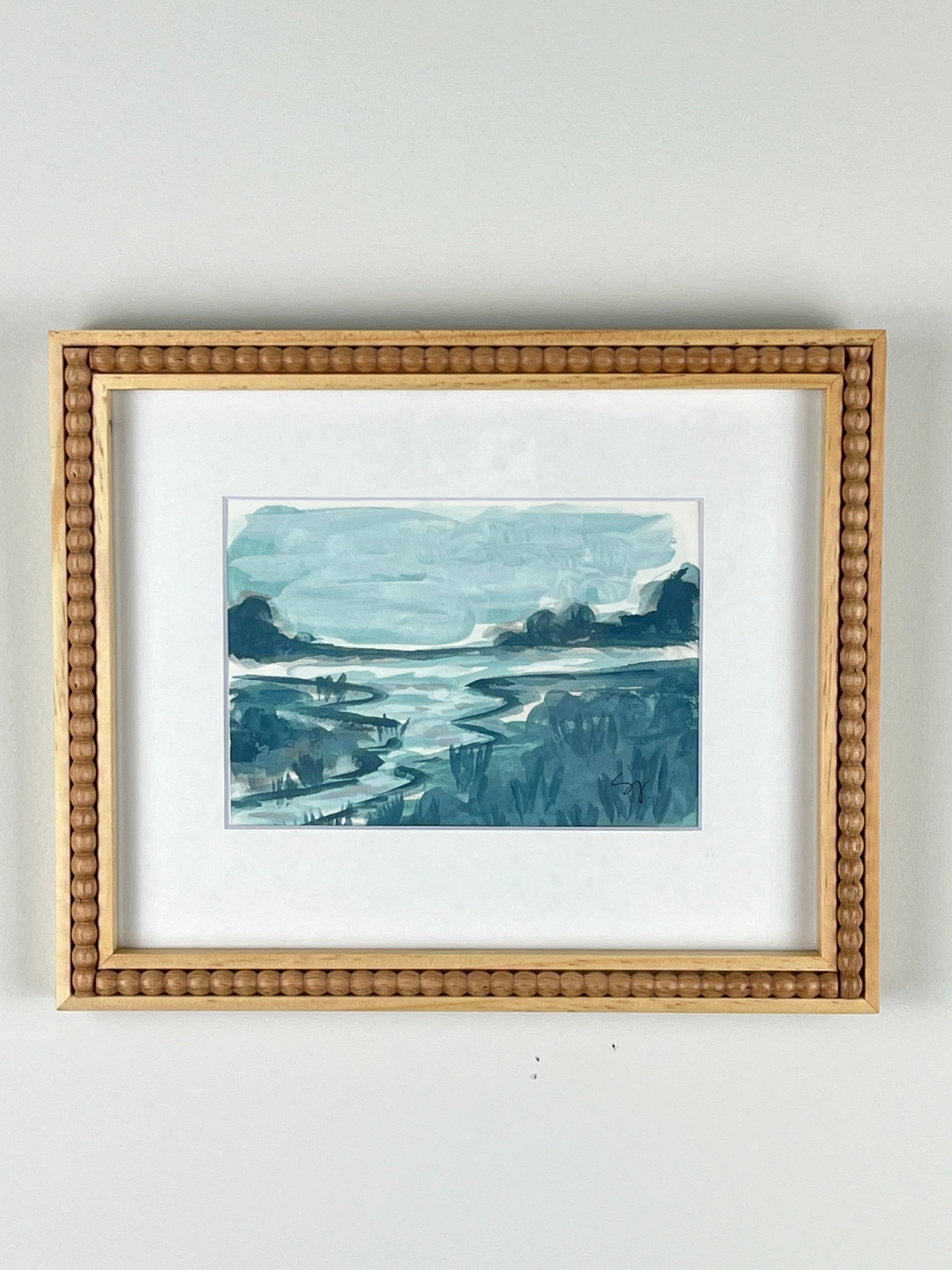 Deep Blue Marsh Framed, Study #2